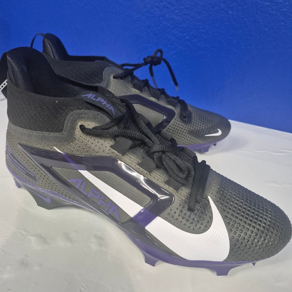 Nike Alpha Menace 4 Elite Black Purple Football Cleats Size‎ 12.5